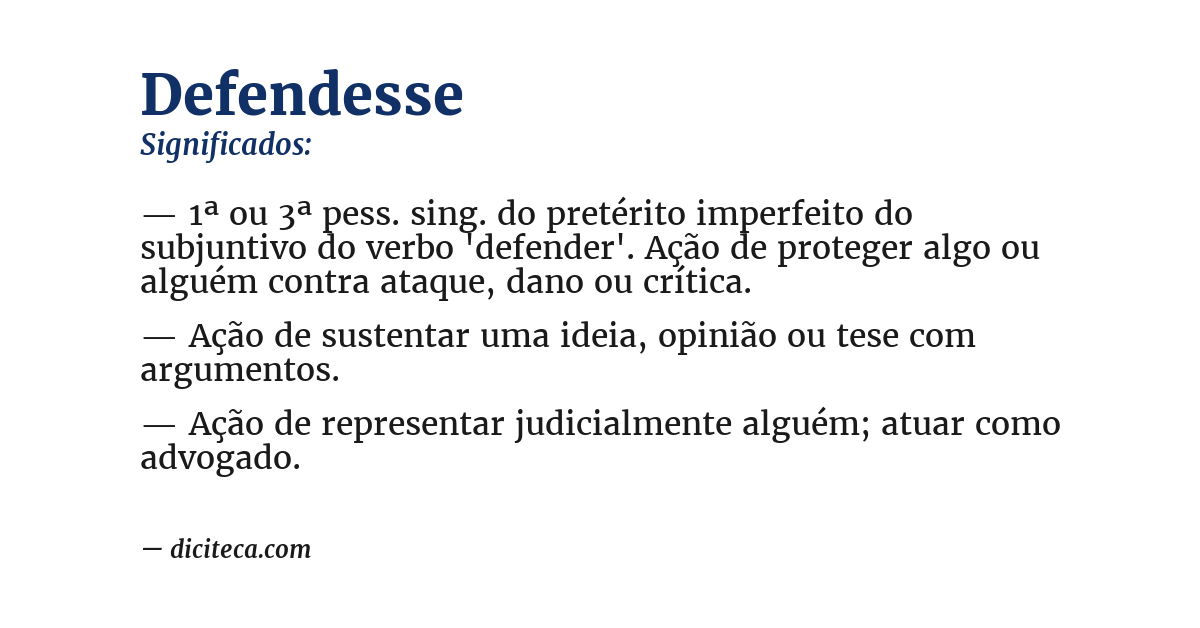 Significado de defendesse
