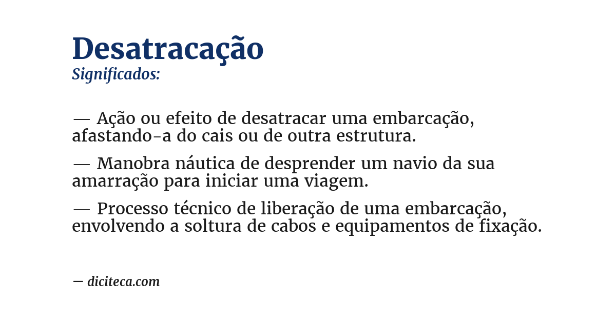 Significado de desatracação
