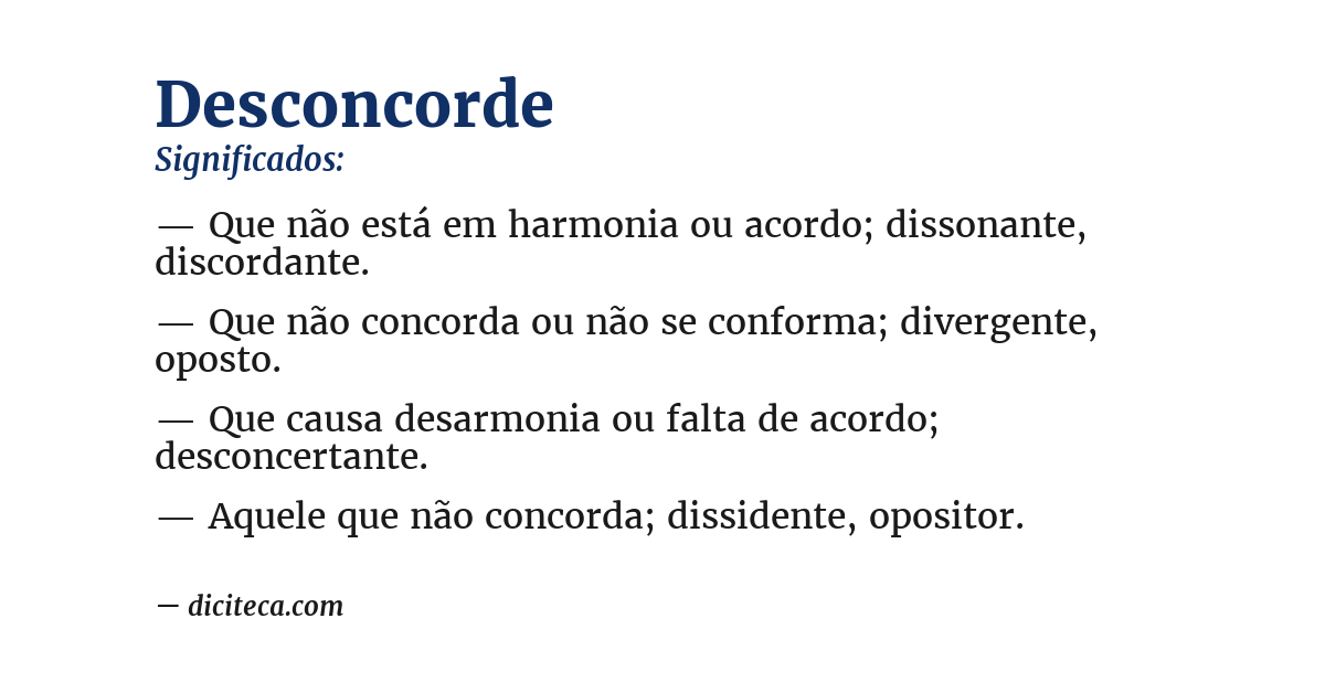 Significado de desconcorde