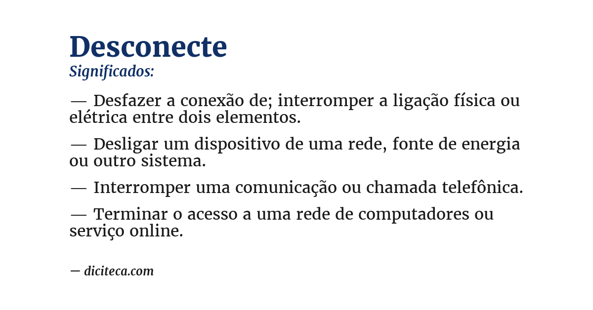 Significado de desconecte