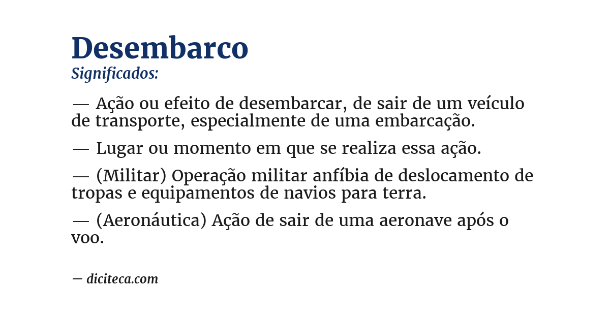 Significado de desembarco