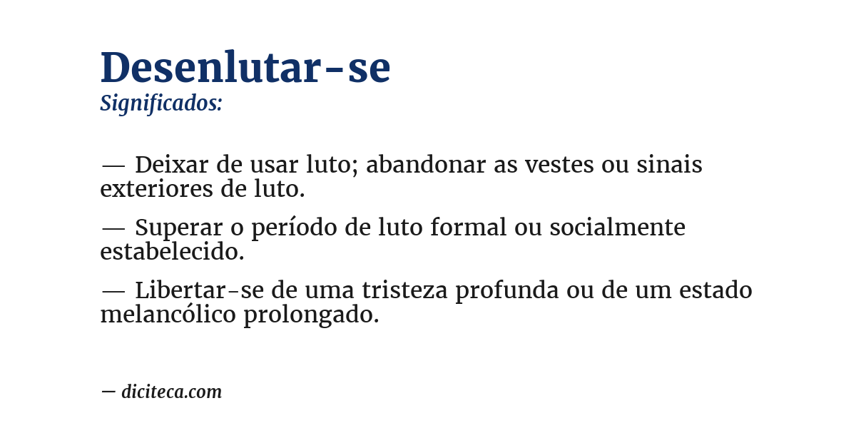 Significado de desenlutar-se