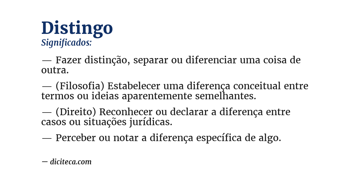 Significado de distingo