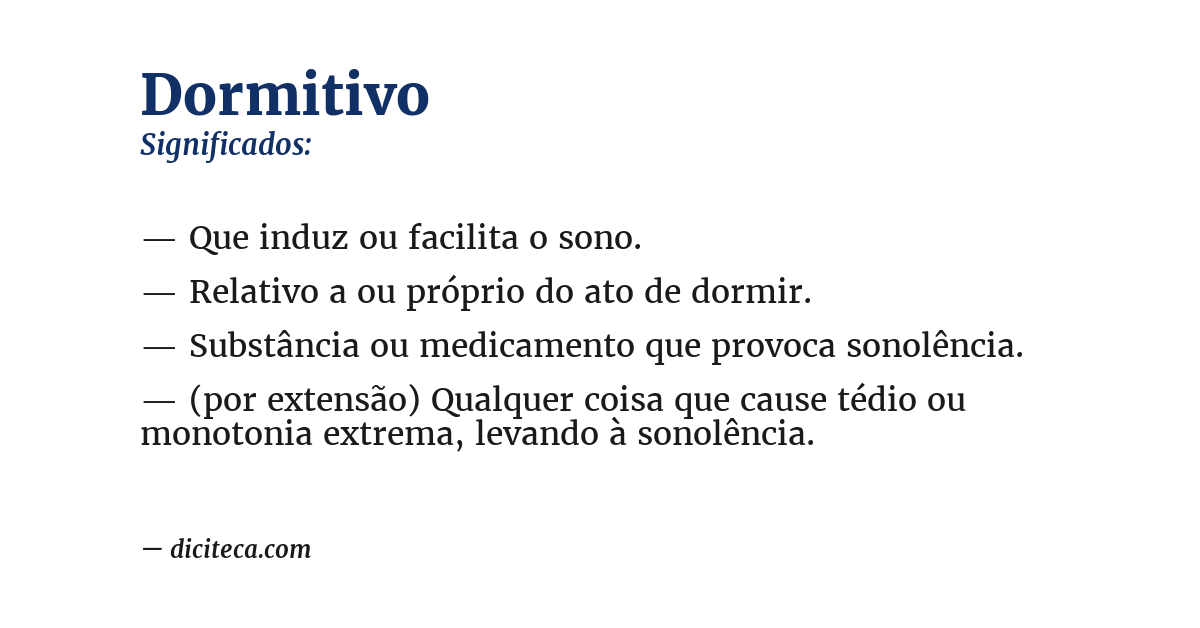 Significado de dormitivo