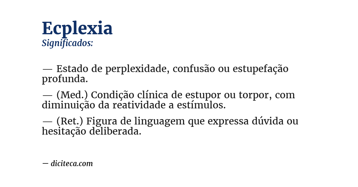 Significado de ecplexia
