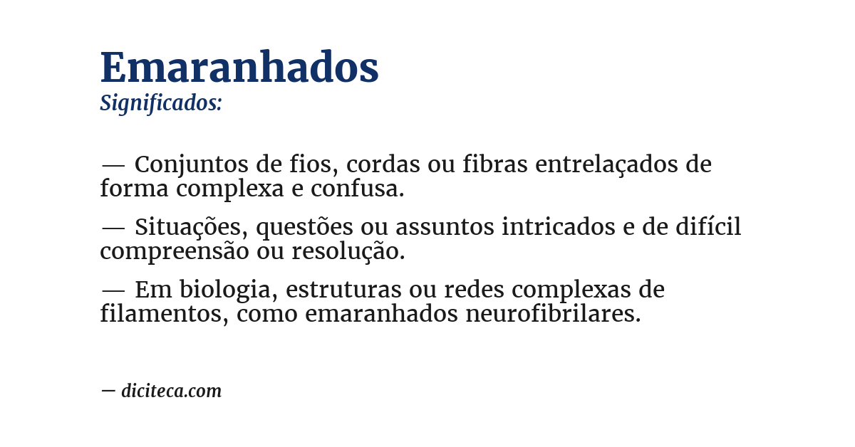 Significado de emaranhados