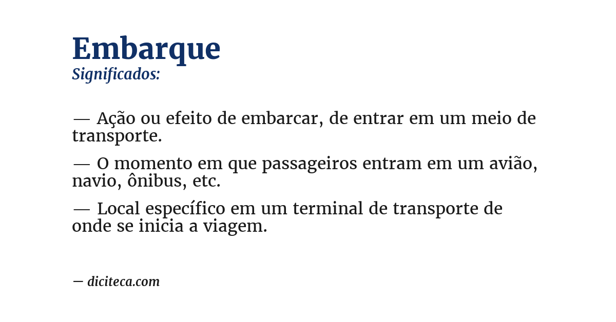 Significado de embarque