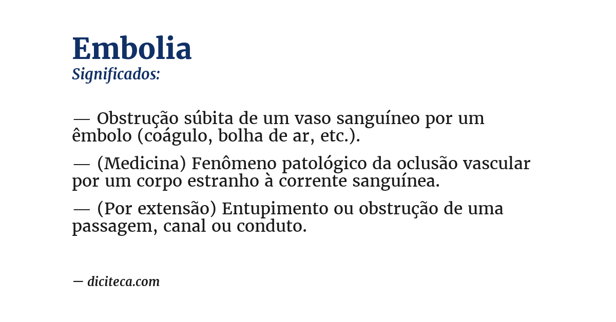 Significado de embolia