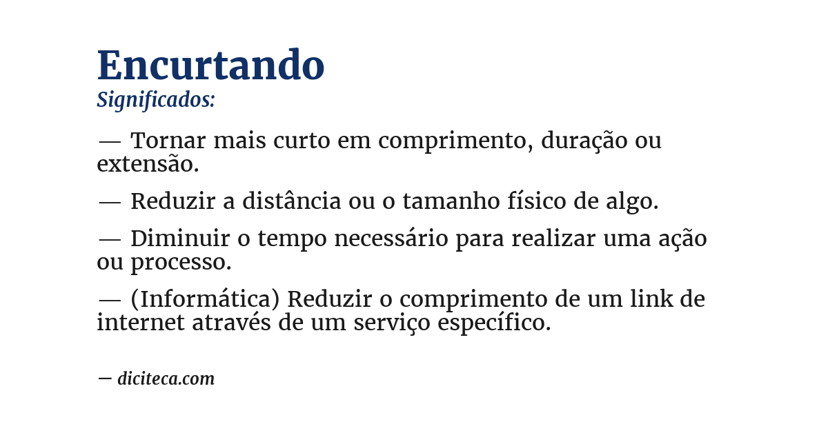 Significado de encurtando