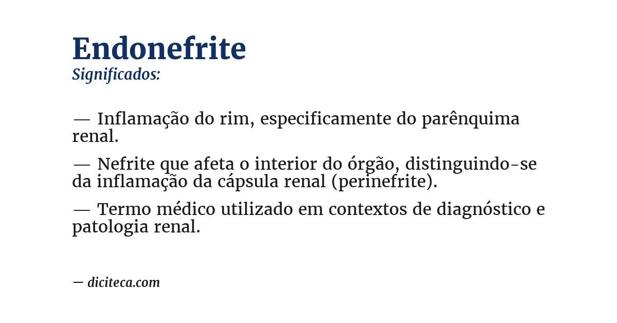 Significado de endonefrite