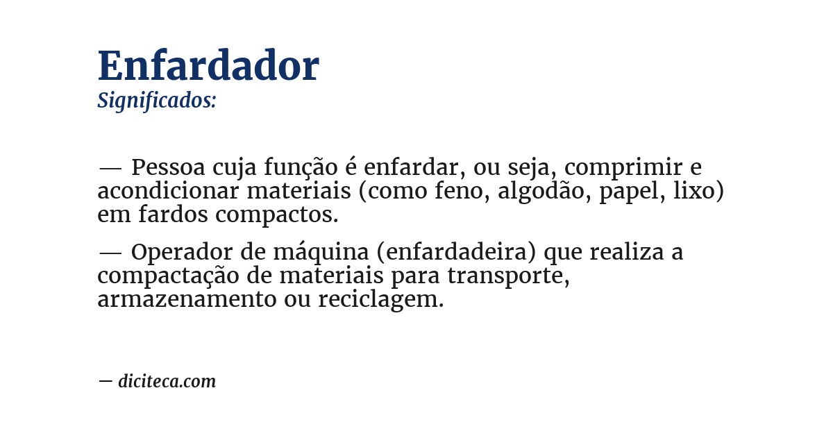 Significado de enfardador