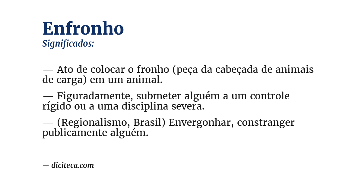 Significado de enfronho