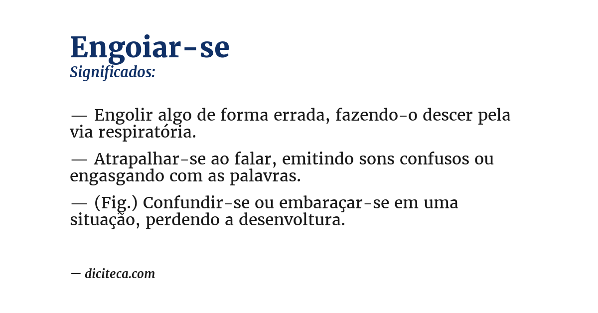 Significado de engoiar-se