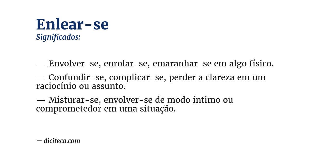 Significado de enlear-se