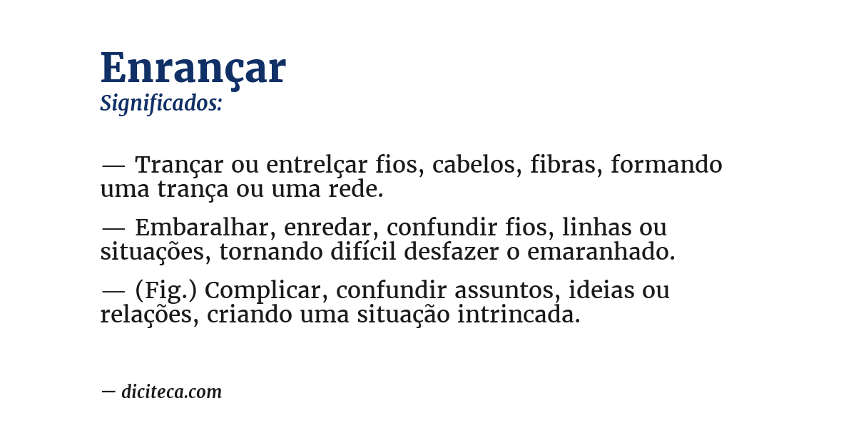 Significado de enrançar