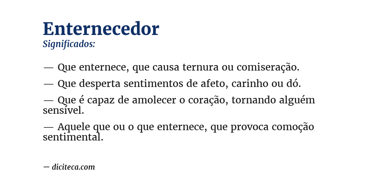 Significado de enternecedor