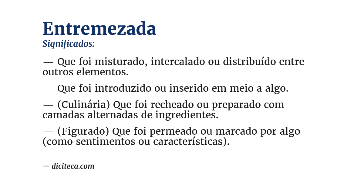 Significado de entremezada