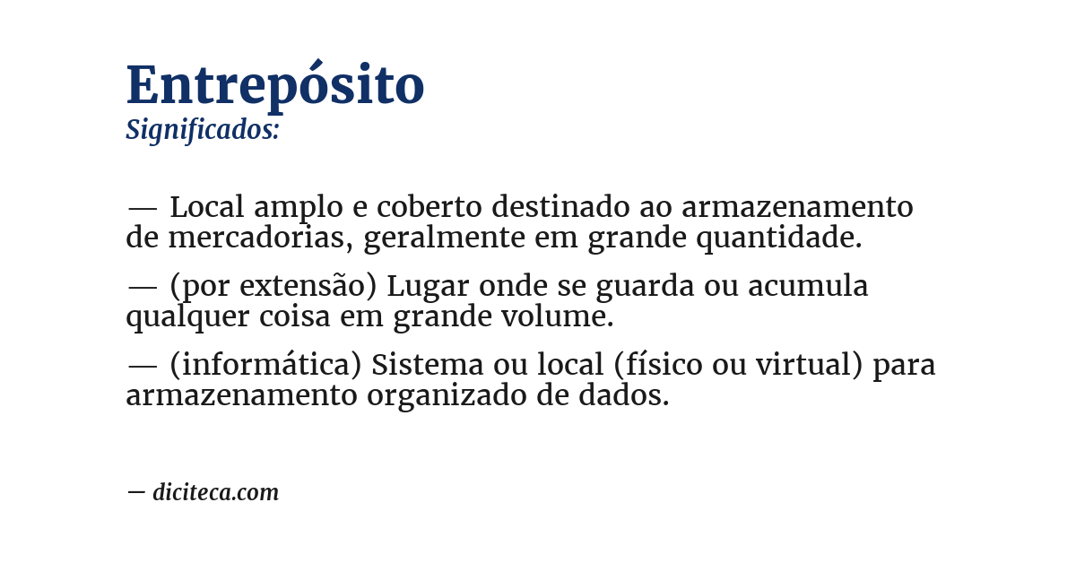 Significado de entrepósito
