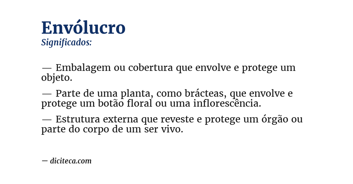 Significado de envólucro
