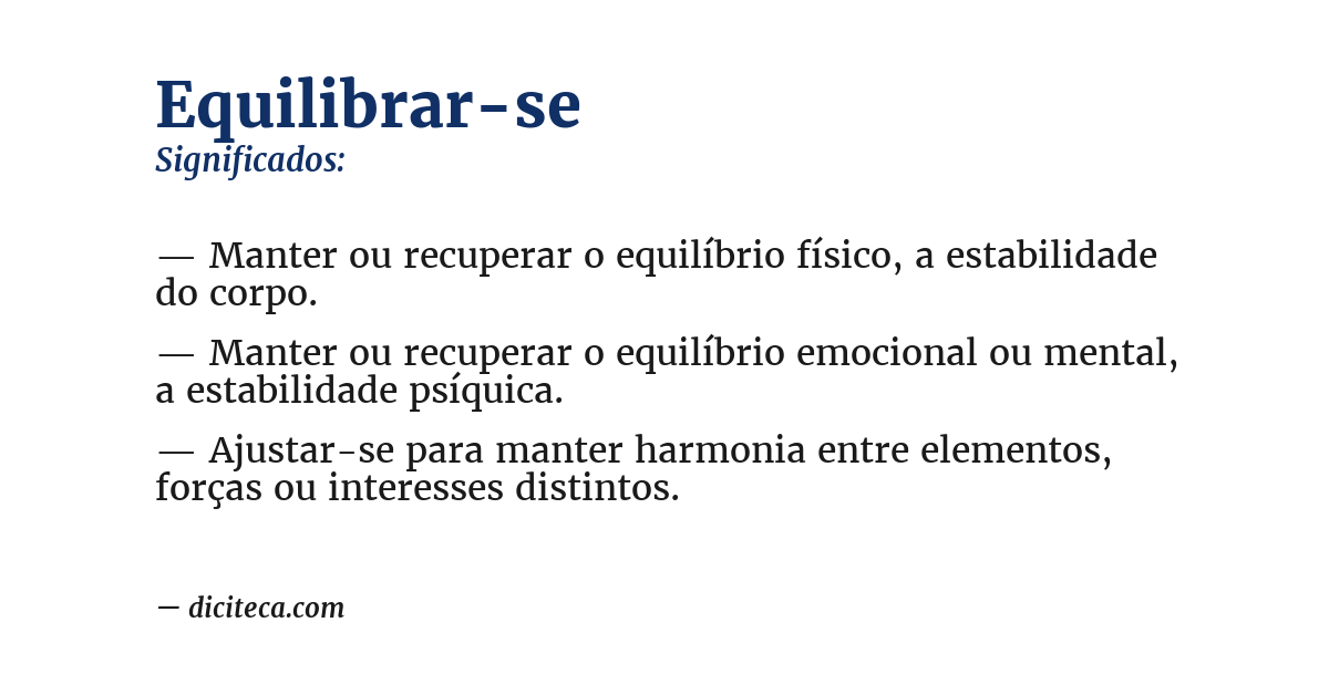 Significado de equilibrar-se