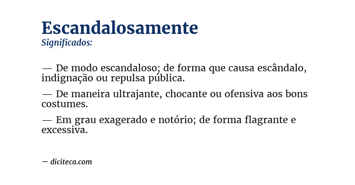 Significado de escandalosamente