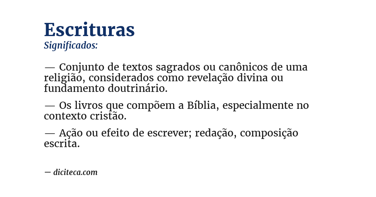 Significado de escrituras