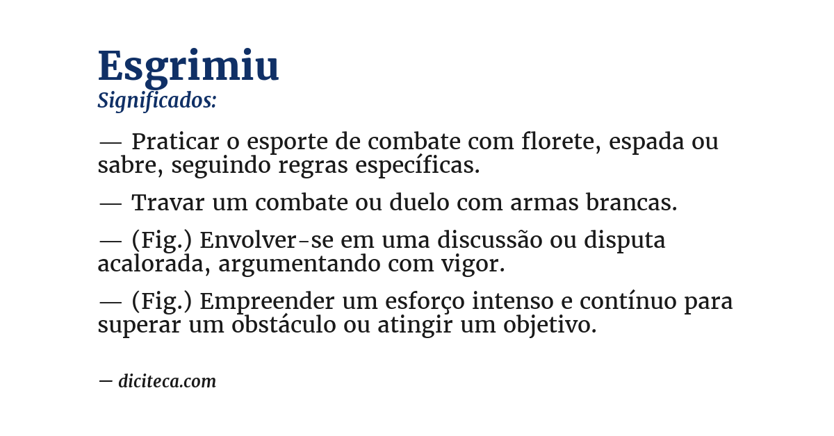 Significado de esgrimiu