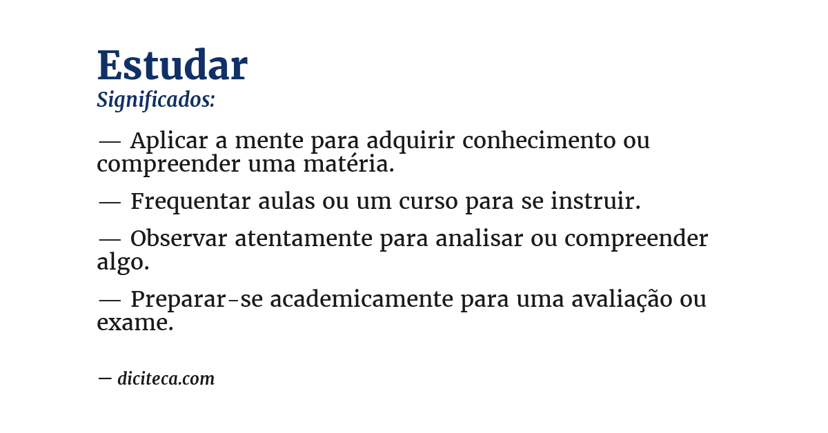 Significado de estudar