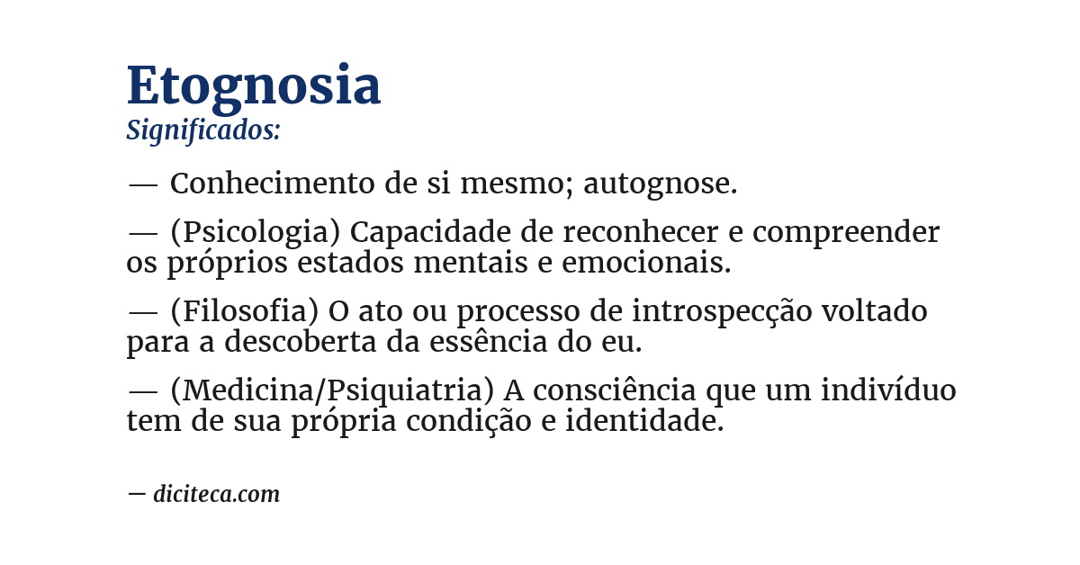 Significado de etognosia