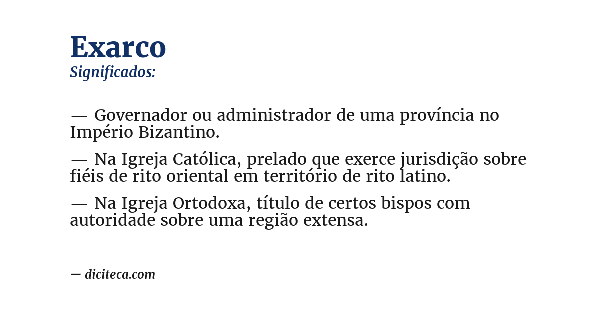 Significado de exarco