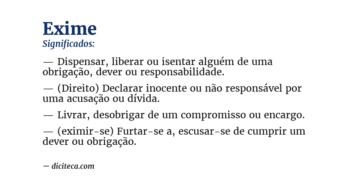 Significado de exime