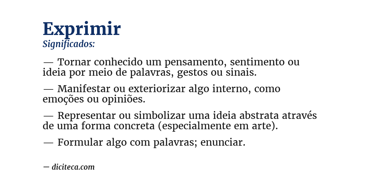Significado de exprimir