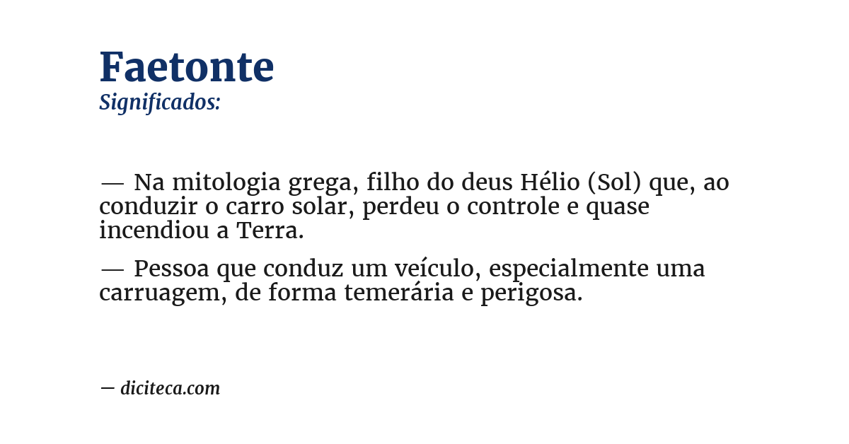 Significado de faetonte
