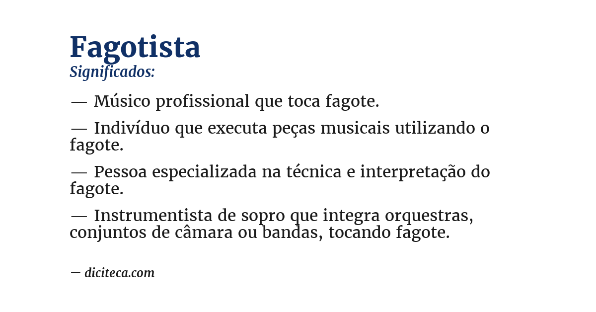 Significado de fagotista