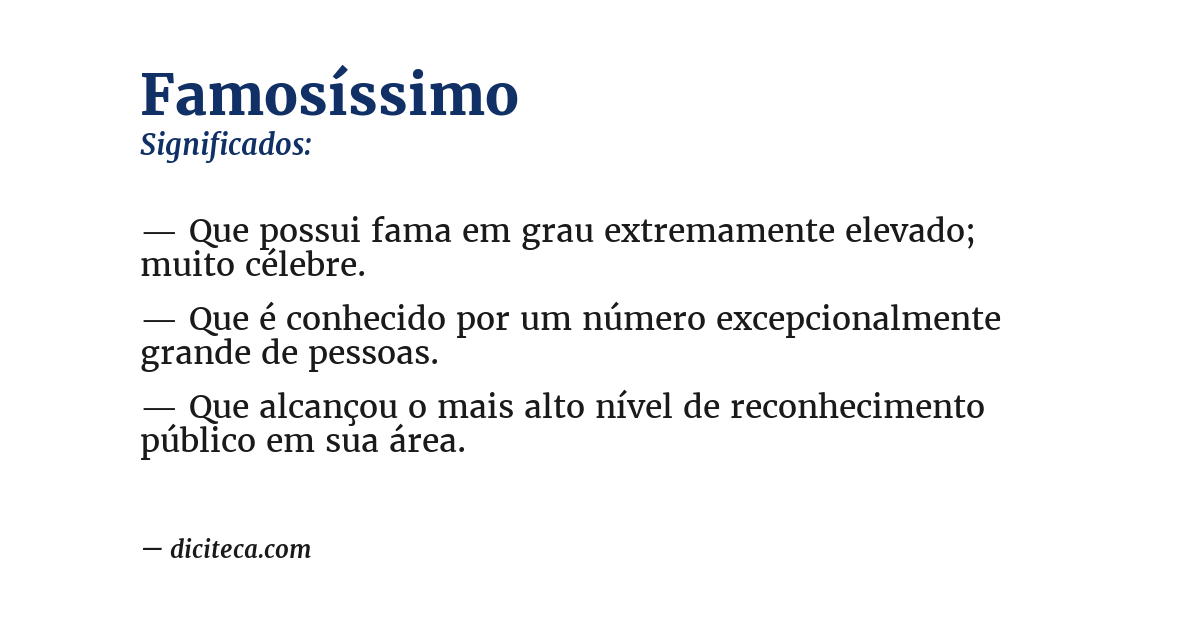 Significado de famosíssimo