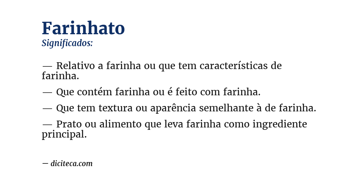 Significado de farinhato