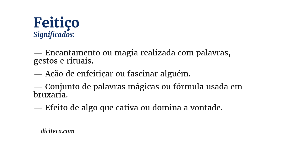 Significado de feitiço