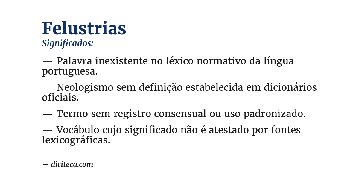Significado de felustrias