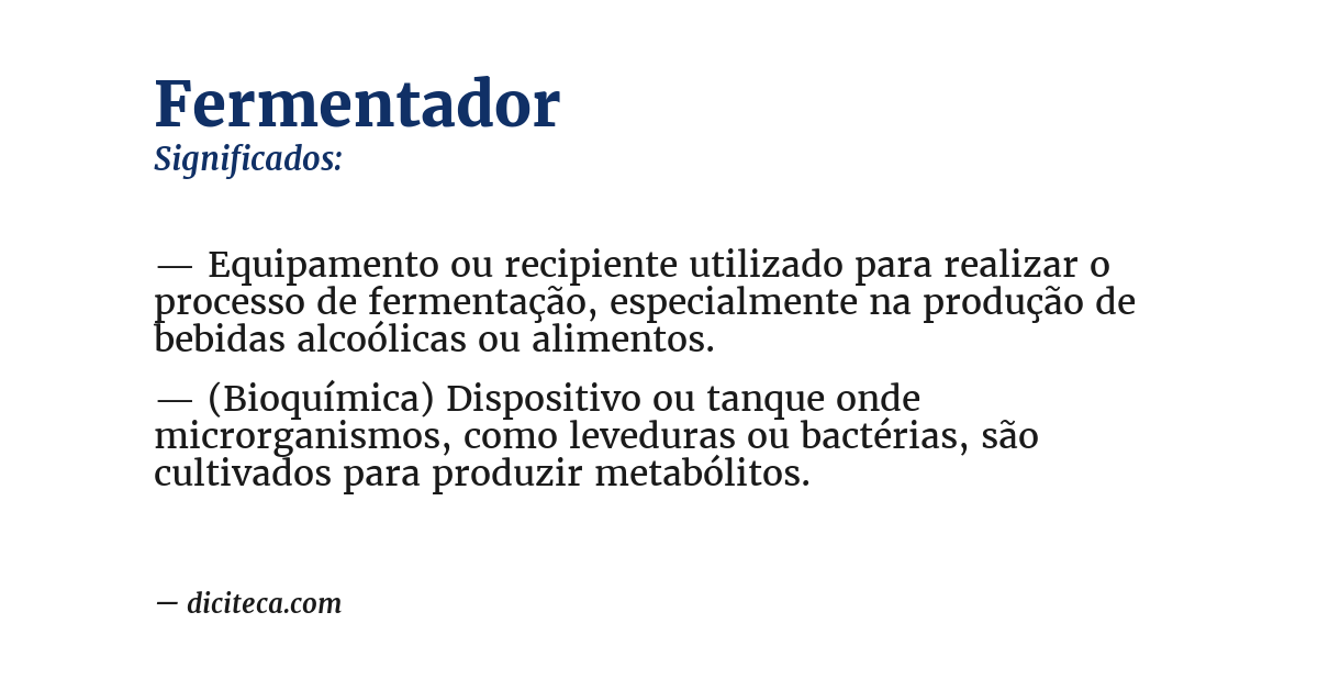 Significado de fermentador