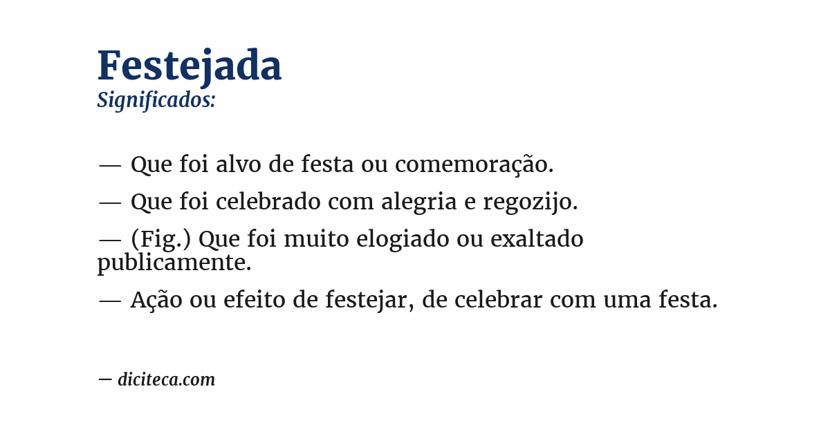 Significado de festejada