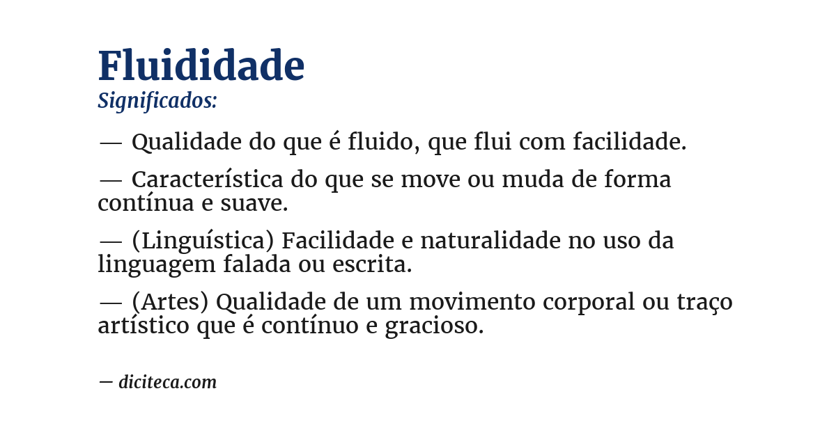 Significado de fluididade