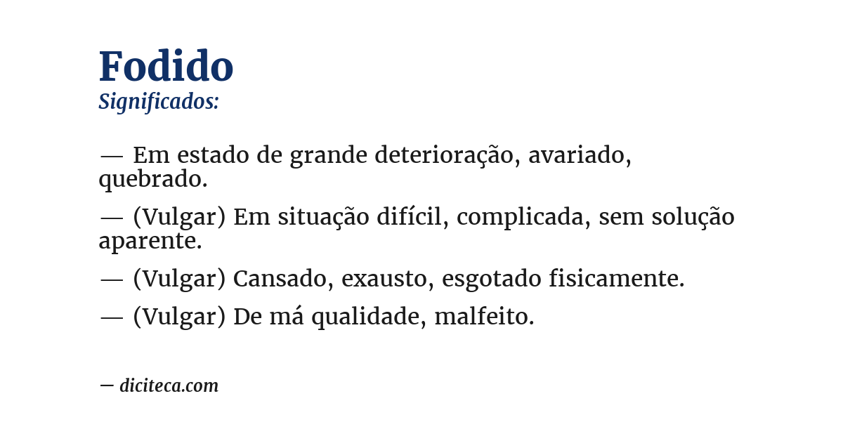 Significado de fodido