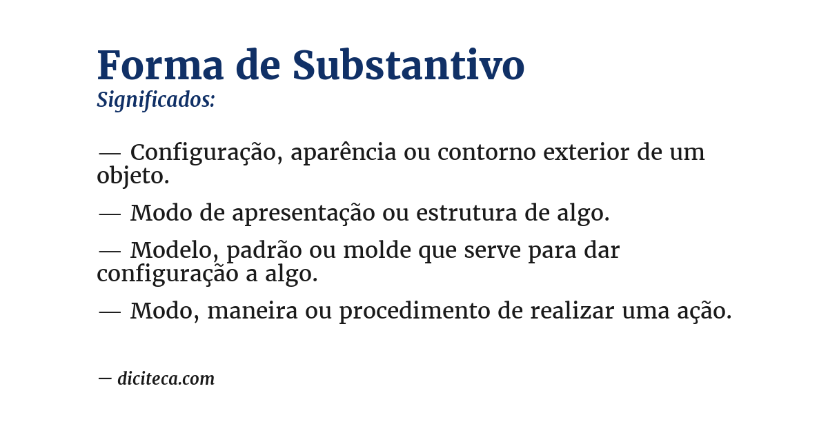 Significado de forma de substantivo