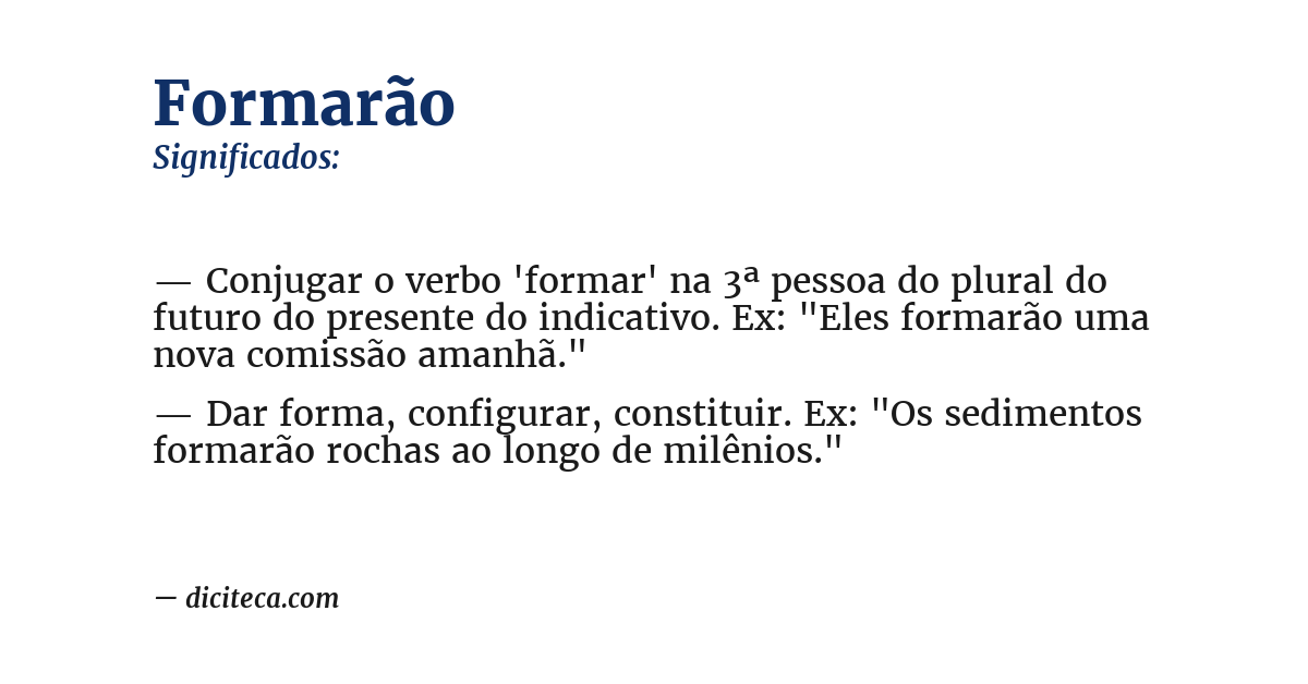 Significado de formarão