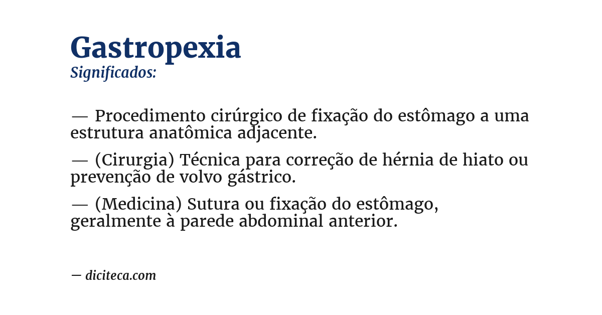 Significado de gastropexia
