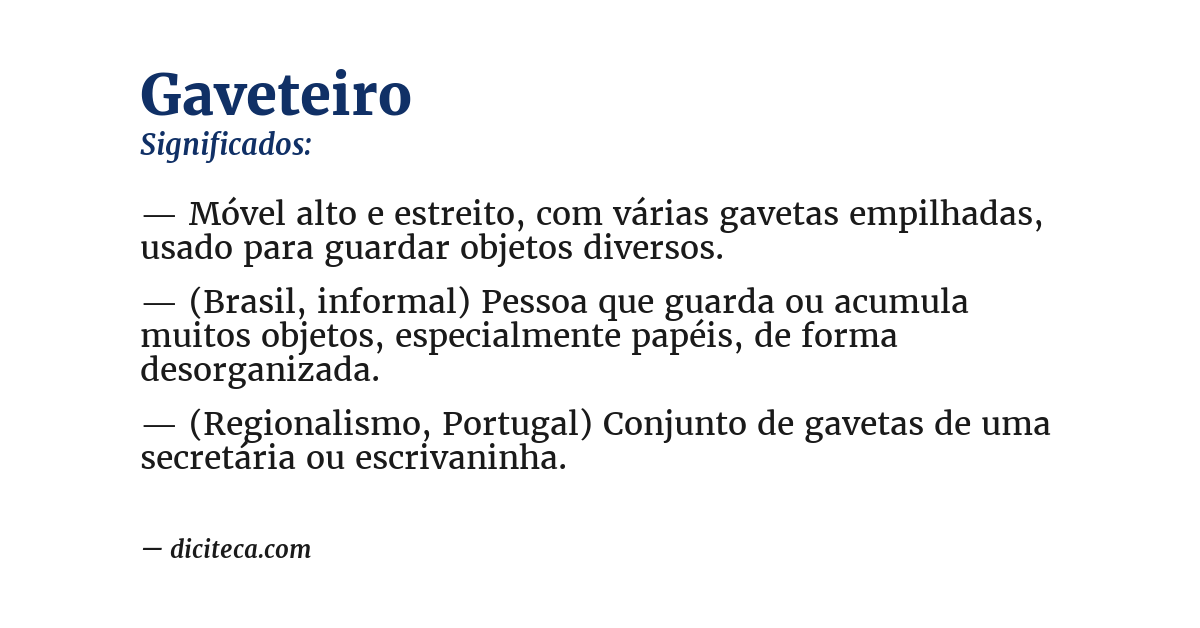 Significado de gaveteiro