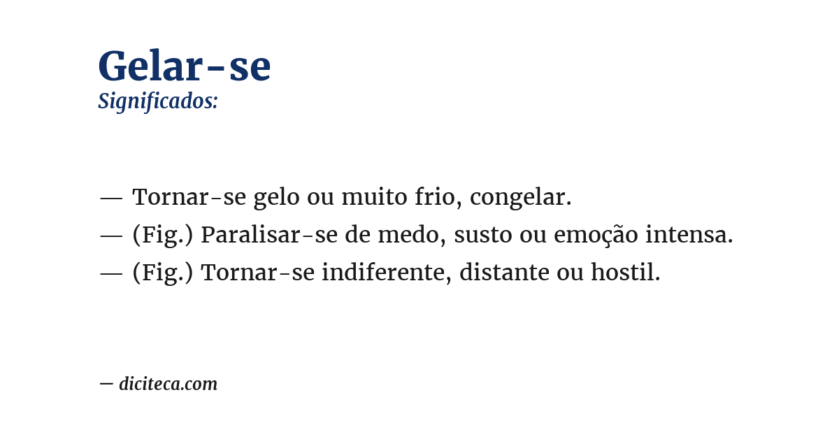 Significado de gelar-se