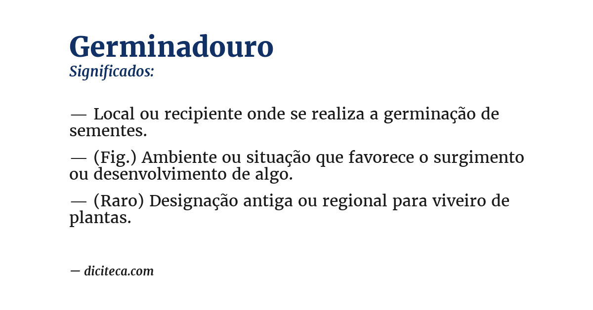 Significado de germinadouro