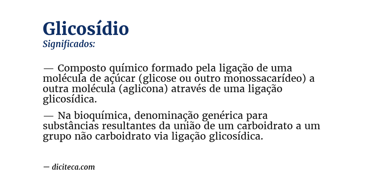Significado de glicosídio