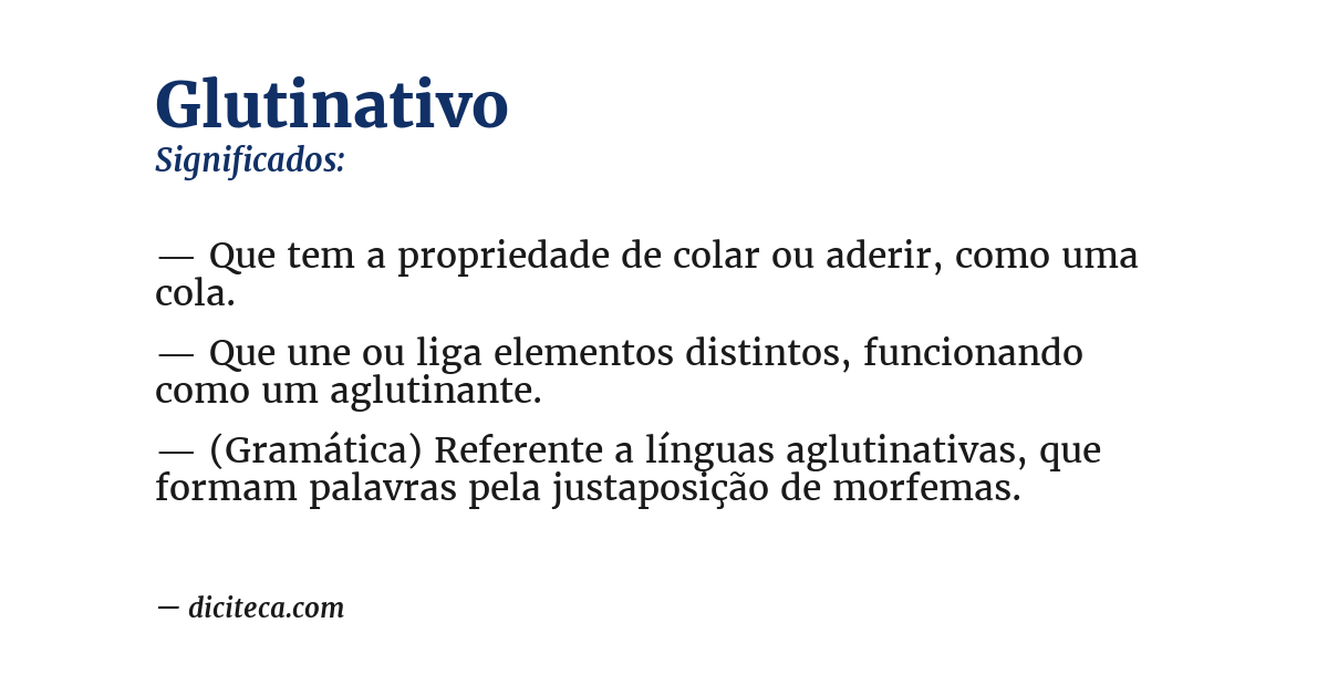 Significado de glutinativo